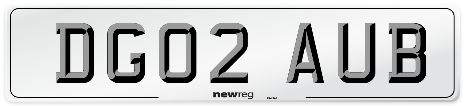 DG02 AUB Number Plate from New Reg